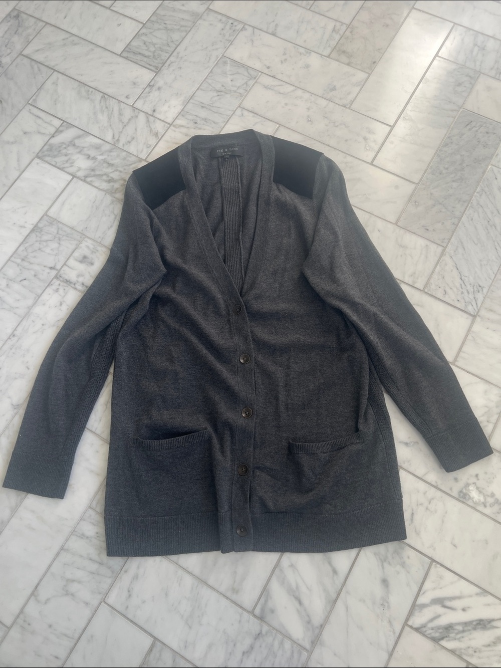 rag & bone Men's Charcoal Button-Front Shirt Jacket